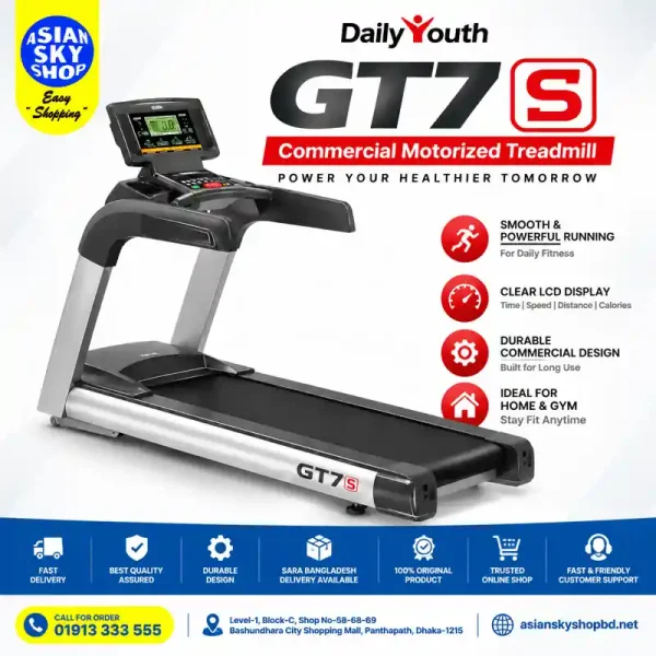Daily Youth GT7s Commercial Motorized Treadmill Price in Bangladesh