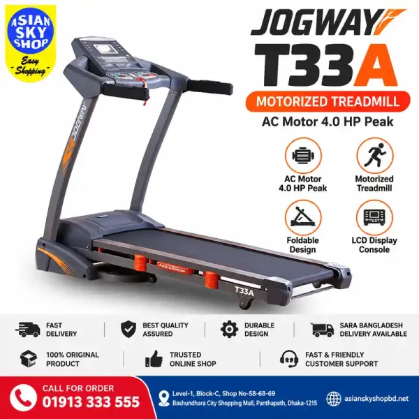 JOGWAY T33A Foldable Motorized Treadmill Price in Bangladesh