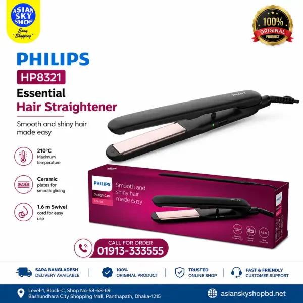 Philips HP8321 Hair Straightener with Tourmaline Ceramic plates