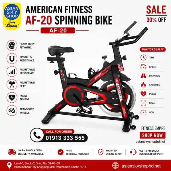 American Fitness AF-20 Spinning Bike for indoor cycling and home workout