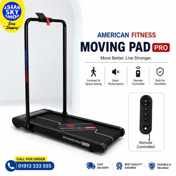 American Fitness Moving Pad Pro motorized walking pad with 3.0 HP DC motor and remote control