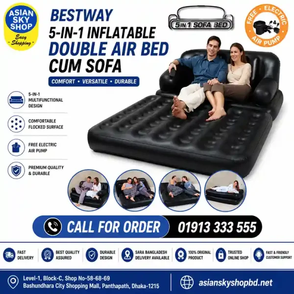 Bestway 5-In-1 Inflatable Air Bed Cum Sofa