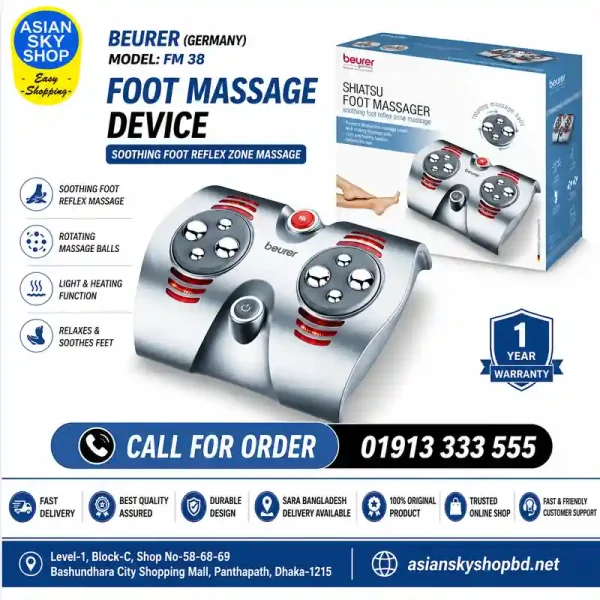Beurer FM 38 Foot Massager Shiatsu Foot Massage Device
