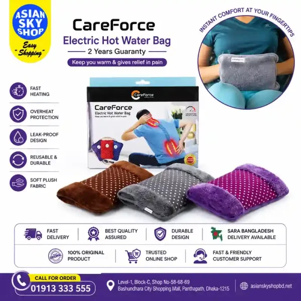CareForce Electric Hot Water Bag 2 Years Guaranty