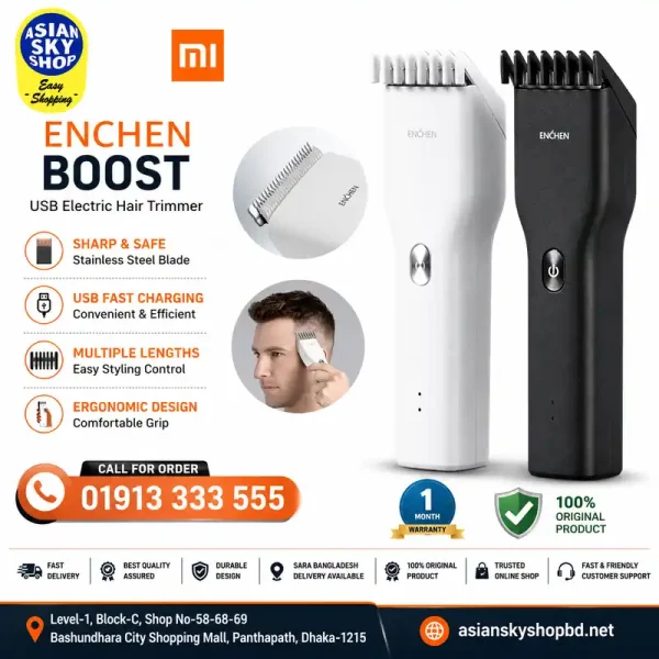 ENCHEN Boost USB Electric Hair Trimmer with adjustable cutting length