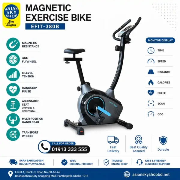 Magnetic Exercise Bike EFIT-380B for home workout and indoor cycling