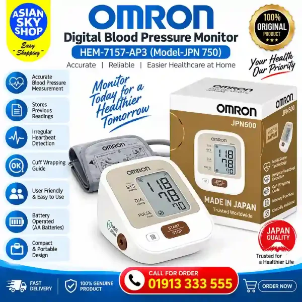 Omron HEM-7157-AP3 JPN750 Digital Blood Pressure Monitor