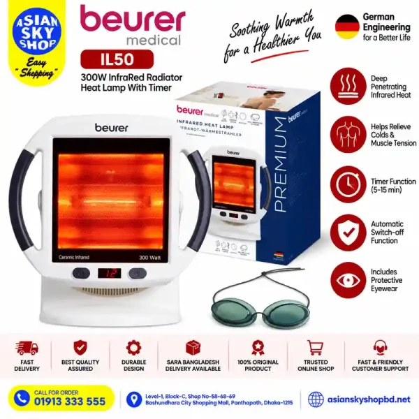 Beurer IL50 300W InfraRed Heat Lamp With Timer