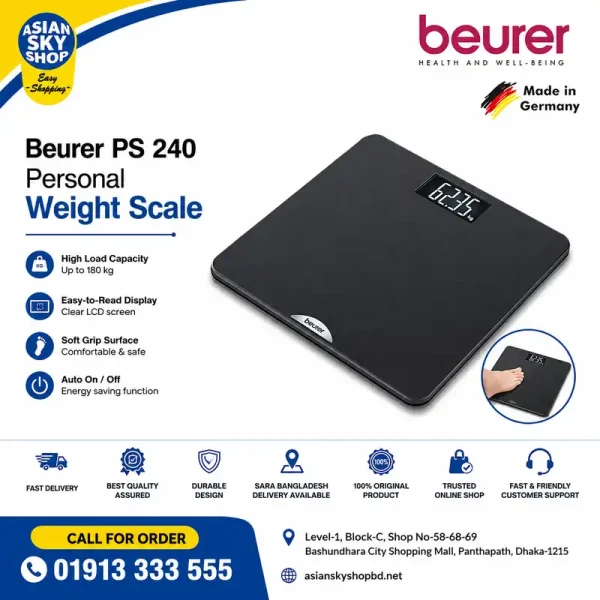 Beurer PS 240 Personal Weight Scale 180kg Digital Bathroom Scale