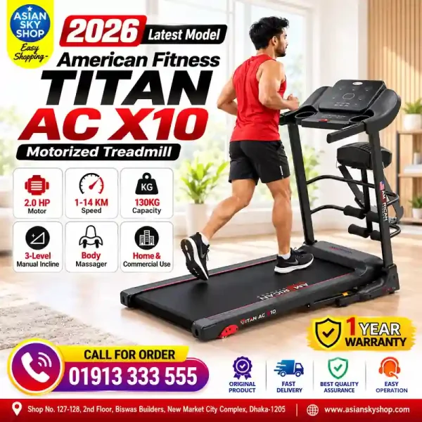 American Fitness TITAN AC X10 Multifunctional Motorized Treadmill