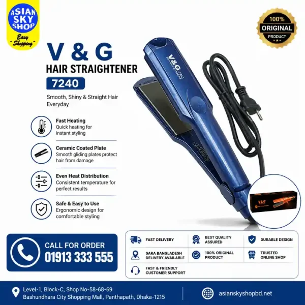 V&G V-7240 Professional Ceramic Hair Straightener