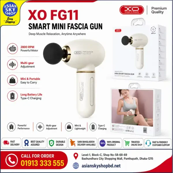 XO FG11 Smart Mini Fascia Gun Portable Rechargeable Massage Gun