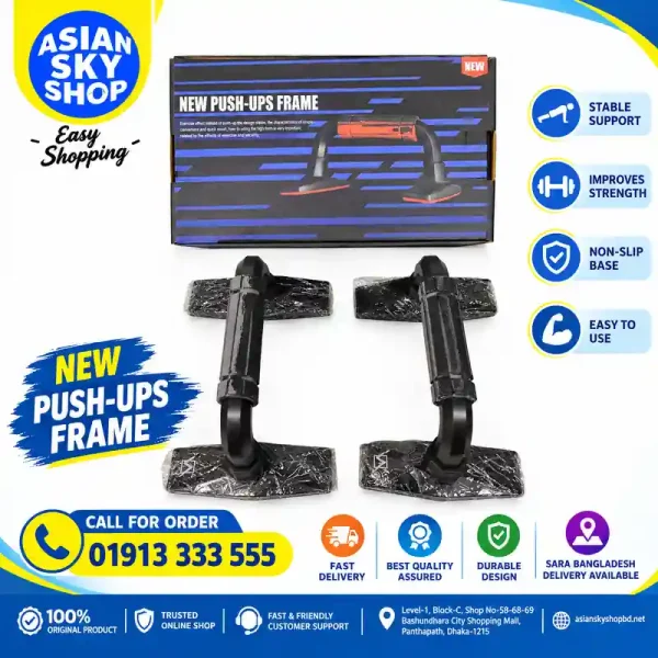NEW PUSH-UPS FRAME Chrome Steel Push Up Stand with Foam Grip