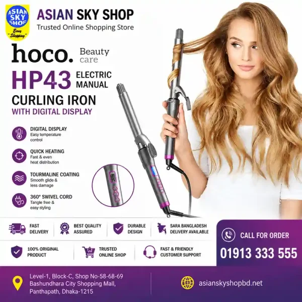HOCO HP43 Electric Curling Iron with Digital Display
