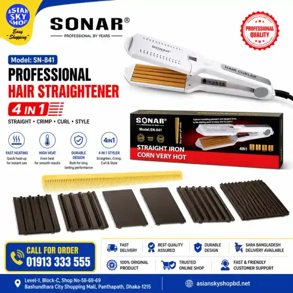 Sonar SN-841 Professional 4 In 1 Hair Straightener